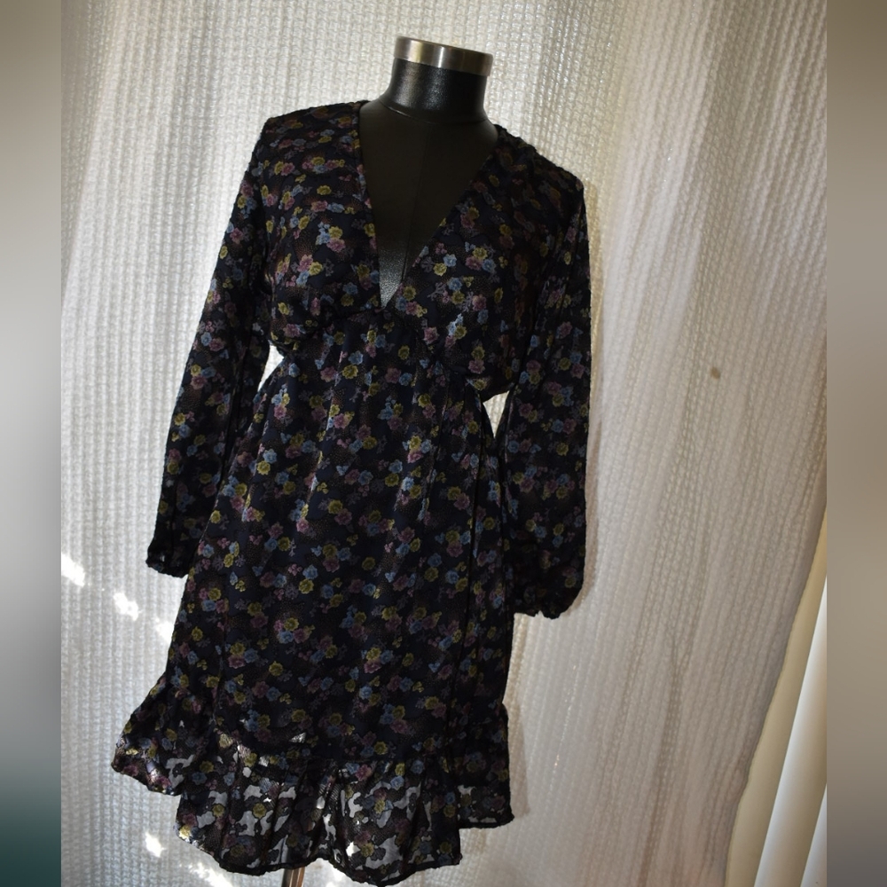 Angie Black Floral Dress